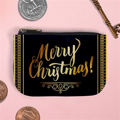 Christmas Gold Black Frame Noble Mini Coin Purses by Nexatart