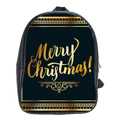 Christmas Gold Black Frame Noble School Bags(large)  by Nexatart