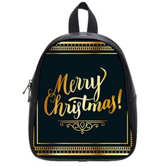 Christmas Gold Black Frame Noble School Bags (small)  by Nexatart