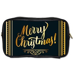 Christmas Gold Black Frame Noble Toiletries Bags 2-side by Nexatart