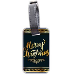 Christmas Gold Black Frame Noble Luggage Tags (two Sides) by Nexatart