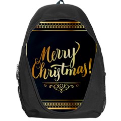 Christmas Gold Black Frame Noble Backpack Bag by Nexatart