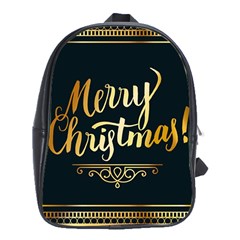 Christmas Gold Black Frame Noble School Bags (xl)  by Nexatart