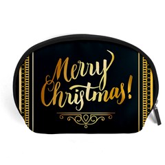 Christmas Gold Black Frame Noble Accessory Pouches (large)  by Nexatart