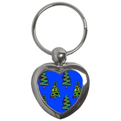 Christmas Trees Key Chains (heart)  by Nexatart