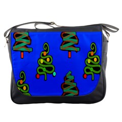 Christmas Trees Messenger Bags by Nexatart