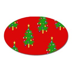 Christmas Trees Oval Magnet