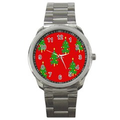 Christmas Trees Sport Metal Watch by Nexatart