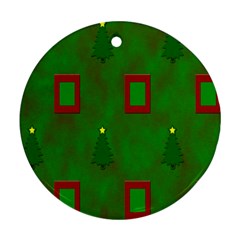 Christmas Trees And Boxes Background Round Ornament (two Sides) by Nexatart