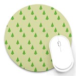 Christmas Wrapping Paper Pattern Round Mousepads Front