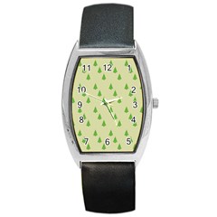 Christmas Wrapping Paper Pattern Barrel Style Metal Watch by Nexatart