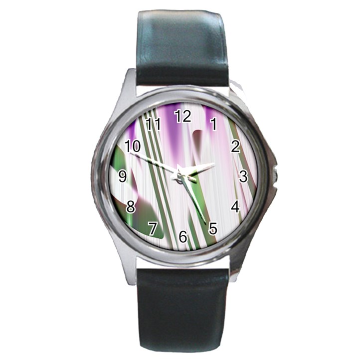 Colored Pattern Round Metal Watch