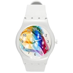 Colour Abstract Round Plastic Sport Watch (m)