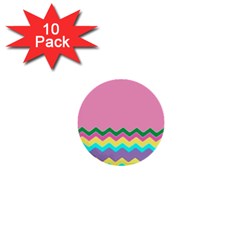 Easter Chevron Pattern Stripes 1  Mini Buttons (10 Pack)  by Nexatart