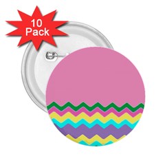 Easter Chevron Pattern Stripes 2 25  Buttons (10 Pack)  by Nexatart