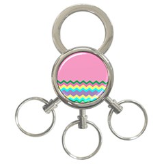 Easter Chevron Pattern Stripes 3-ring Key Chains by Nexatart