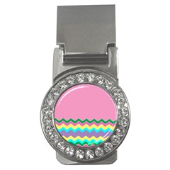 Easter Chevron Pattern Stripes Money Clips (cz)  by Nexatart