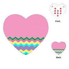 Easter Chevron Pattern Stripes Playing Cards (heart)  by Nexatart