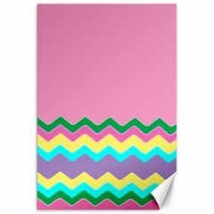 Easter Chevron Pattern Stripes Canvas 20  X 30   by Nexatart