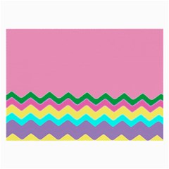 Easter Chevron Pattern Stripes Large Glasses Cloth (2-side) by Nexatart