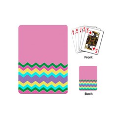 Easter Chevron Pattern Stripes Playing Cards (mini)  by Nexatart