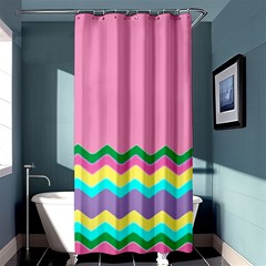 Easter Chevron Pattern Stripes Shower Curtain 36  X 72  (stall)  by Nexatart