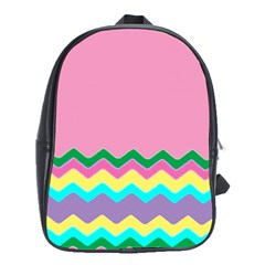 Easter Chevron Pattern Stripes School Bags (xl) 