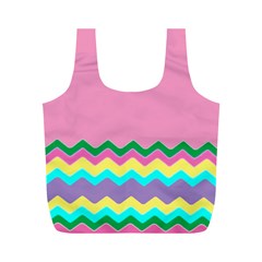 Easter Chevron Pattern Stripes Full Print Recycle Bags (m)  by Nexatart