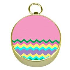 Easter Chevron Pattern Stripes Gold Compasses by Nexatart