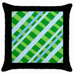 Fabric Cotton Geometric Diagonal Throw Pillow Case (black)