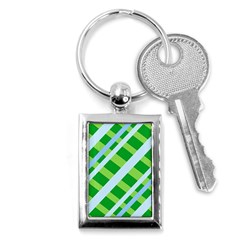 Fabric Cotton Geometric Diagonal Key Chains (rectangle)  by Nexatart