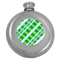 Fabric Cotton Geometric Diagonal Round Hip Flask (5 Oz) by Nexatart