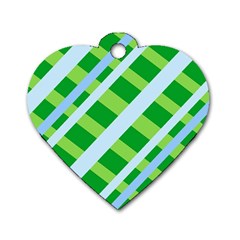 Fabric Cotton Geometric Diagonal Dog Tag Heart (two Sides) by Nexatart