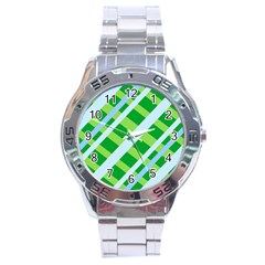 Fabric Cotton Geometric Diagonal Stainless Steel Analogue Watch by Nexatart