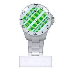 Fabric Cotton Geometric Diagonal Plastic Nurses Watch by Nexatart