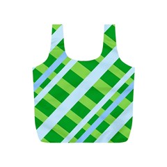 Fabric Cotton Geometric Diagonal Full Print Recycle Bags (s) 