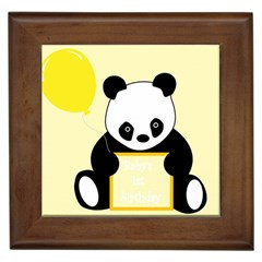 First Birthday Panda Card Framed Tiles by Nexatart