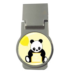 First Birthday Panda Card Money Clips (round)  by Nexatart