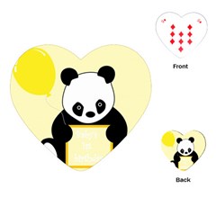 First Birthday Panda Card Playing Cards (heart)  by Nexatart