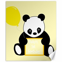 First Birthday Panda Card Canvas 8  X 10  by Nexatart