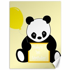 First Birthday Panda Card Canvas 36  X 48   by Nexatart