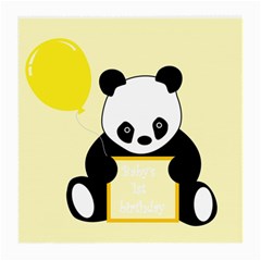 First Birthday Panda Card Medium Glasses Cloth (2-side) by Nexatart