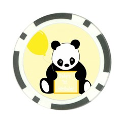 First Birthday Panda Card Poker Chip Card Guard by Nexatart