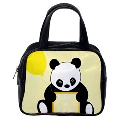 First Birthday Panda Card Classic Handbags (one Side) by Nexatart