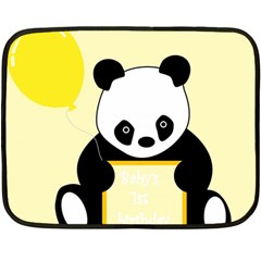 First Birthday Panda Card Fleece Blanket (mini) by Nexatart