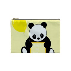 First Birthday Panda Card Cosmetic Bag (medium)  by Nexatart