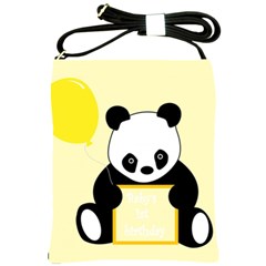 First Birthday Panda Card Shoulder Sling Bags by Nexatart