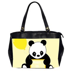 First Birthday Panda Card Office Handbags (2 Sides)  by Nexatart