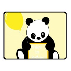 First Birthday Panda Card Double Sided Fleece Blanket (small)  by Nexatart