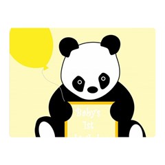 First Birthday Panda Card Double Sided Flano Blanket (mini)  by Nexatart